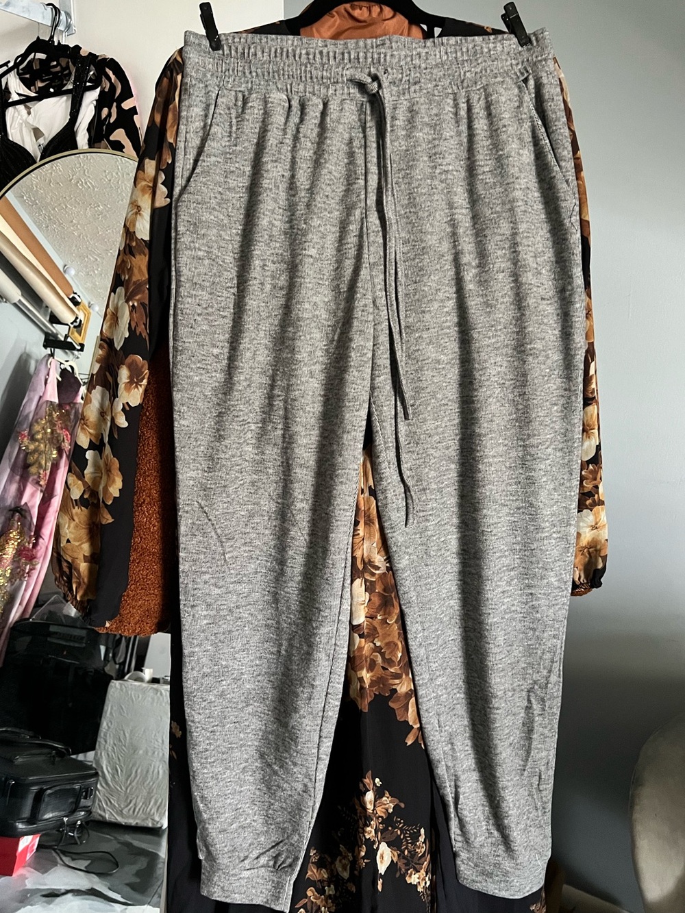 White Birch Gray Drawstring Joggers